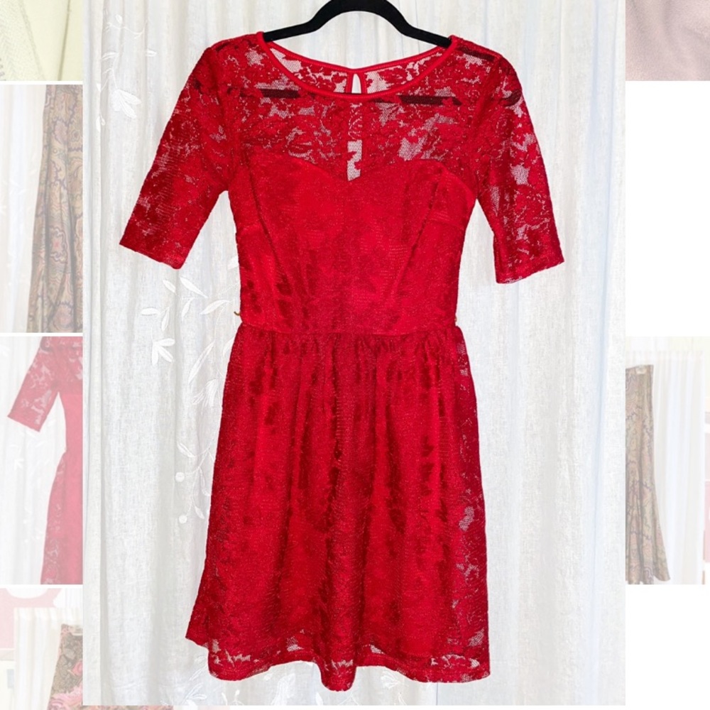 Red lace dress